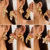 Retro Cold Wind Leaf Stud Earrings Female, Fashion Design Sense Metal Flower Earrings Earrings