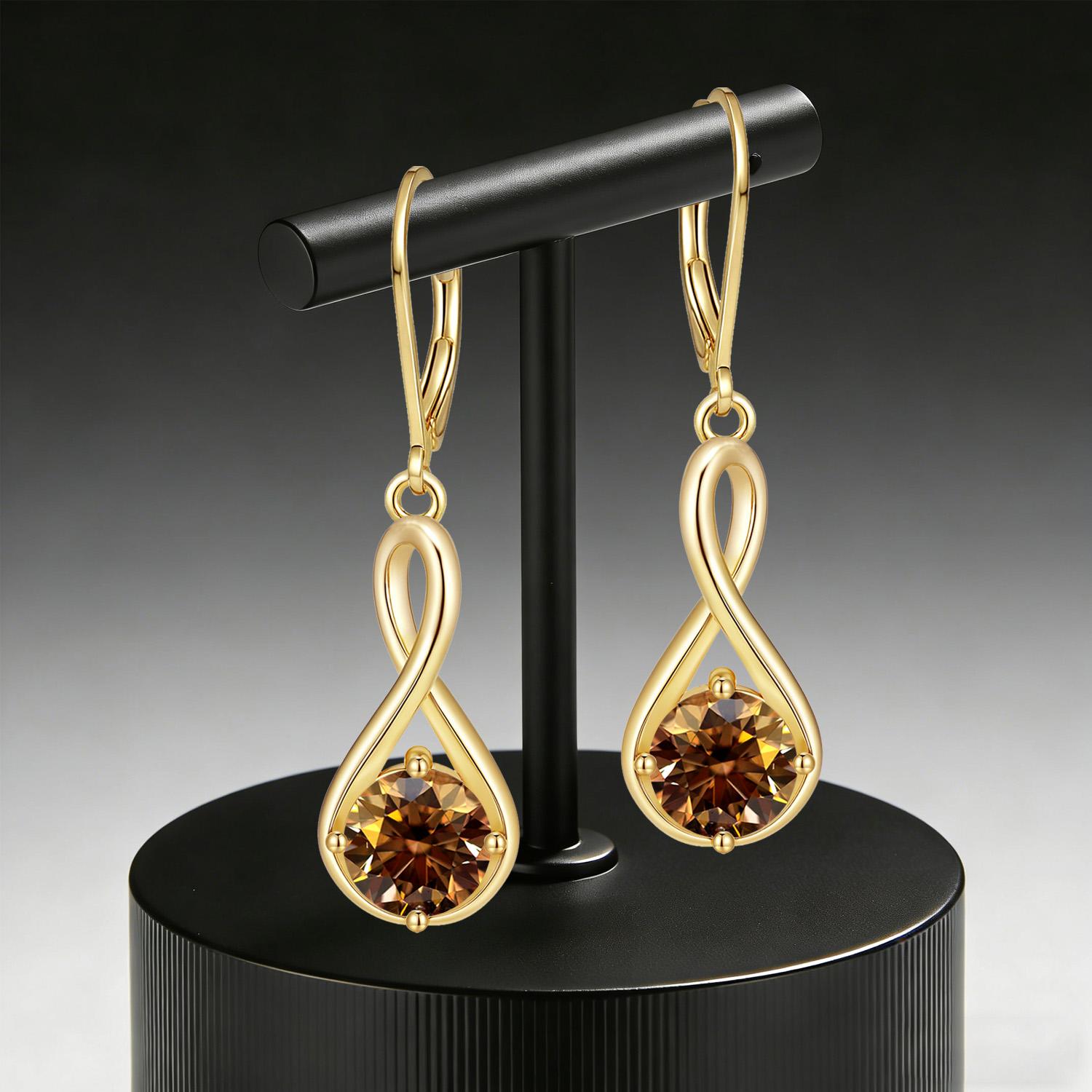 

LAMVOICE designer item high quality, S925 silver, valentine’s day, gift for daughter, 2 carat moissanite earrings