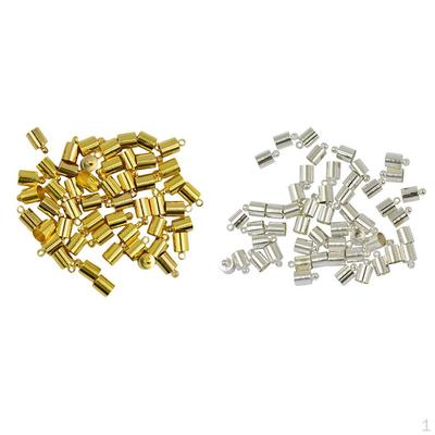 100Pcs Mm Brass End Cap for Leather Cord DIY Jewelry Findings