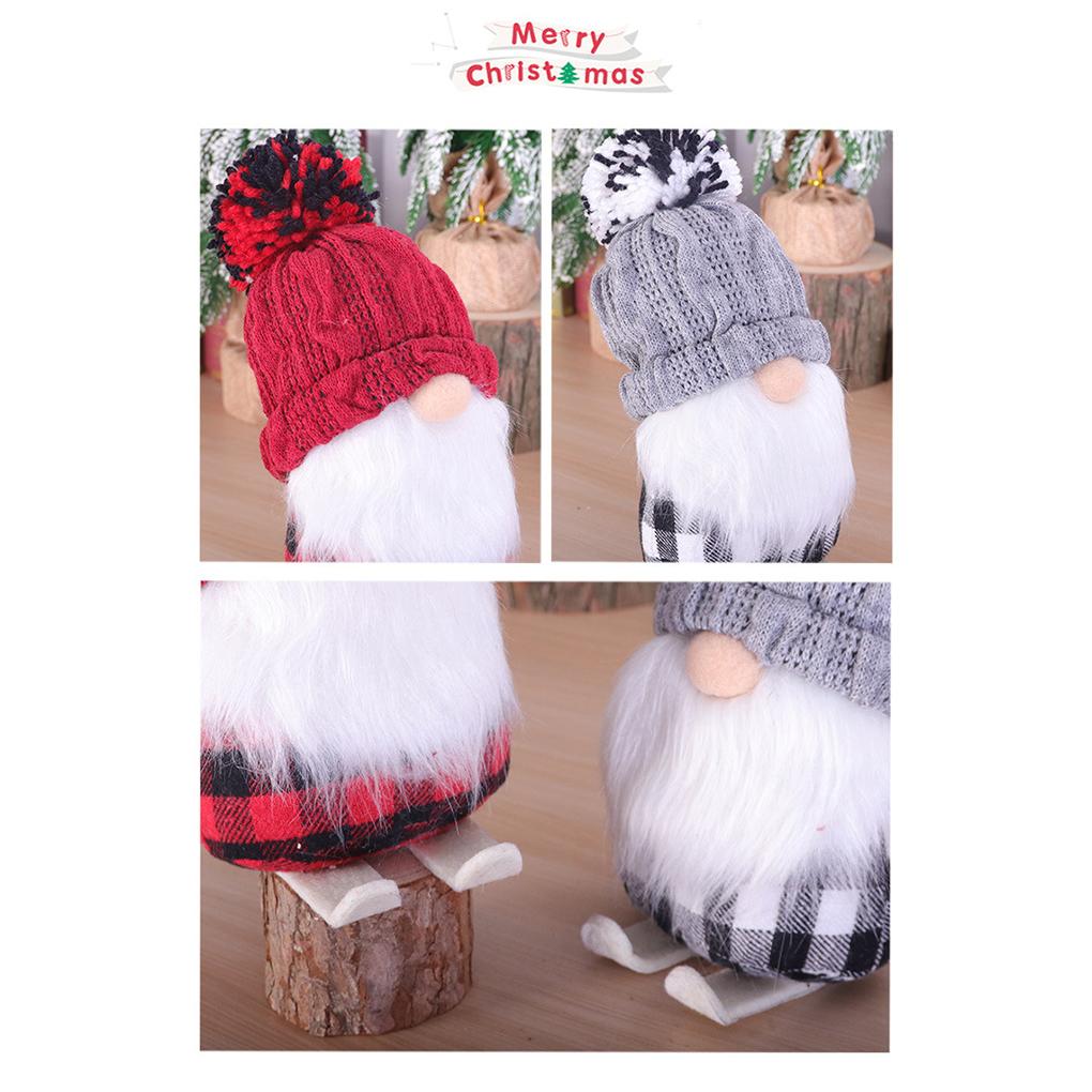 Christmas Gnome Doll Holiday Party Supplies Adorable Bright Color Skiing Faceless Dolls Tabletop Decoration Scene Layout Prop