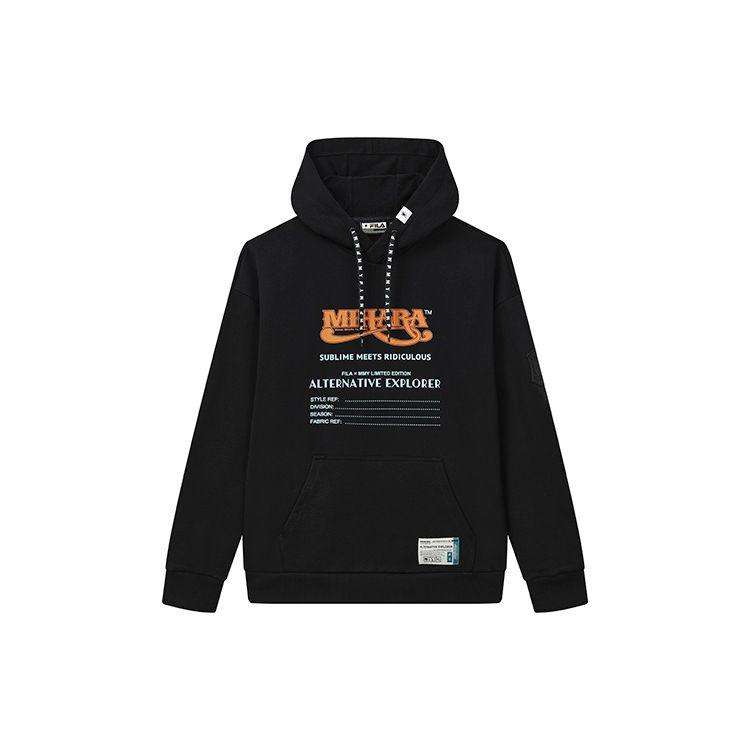 

FILA X MIHARA YASUHIRO Loose Letter Logo Casual Hoodie Men hoodies Black F11M243207F-BK XL