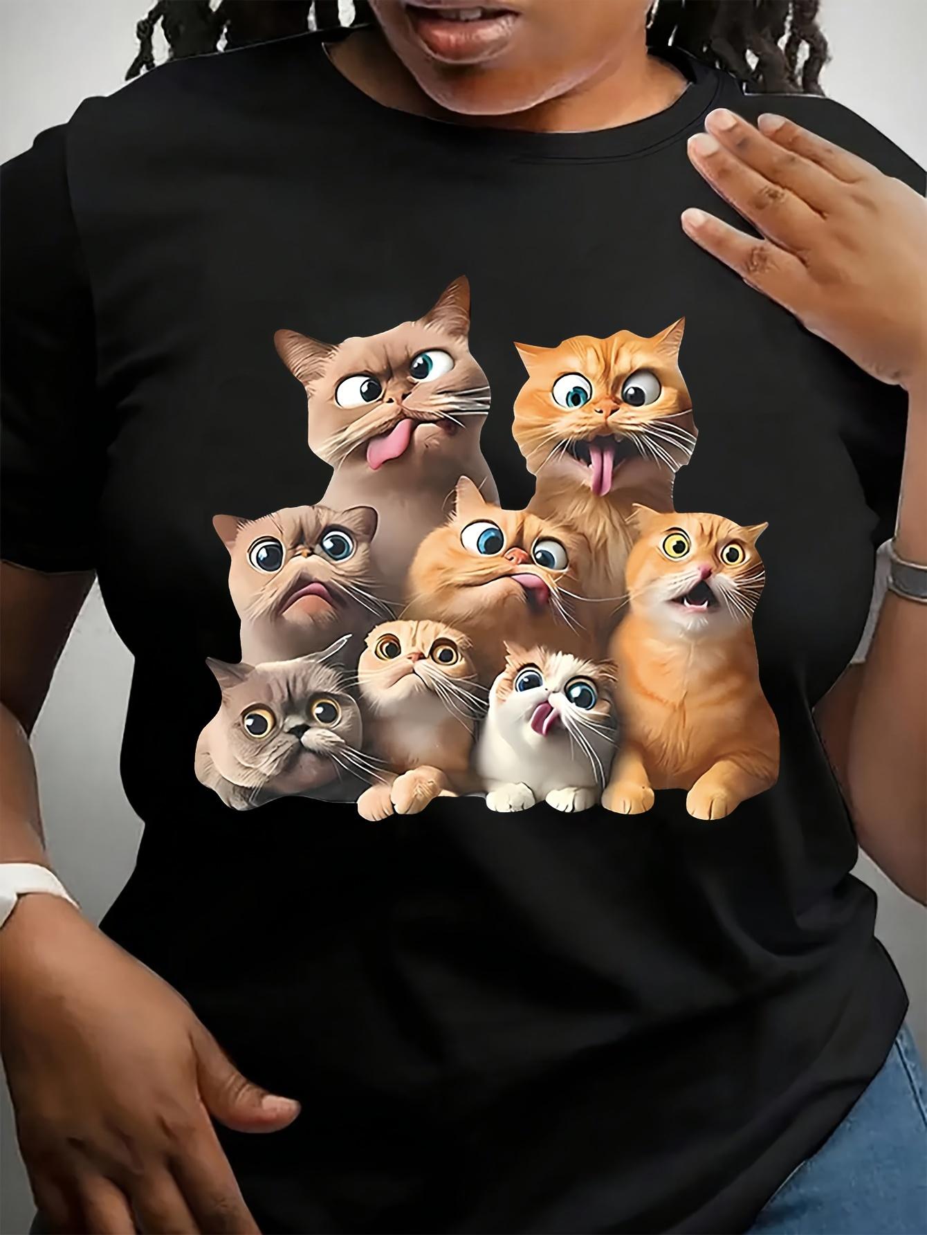 Funny Cats Graphic T-shirt M