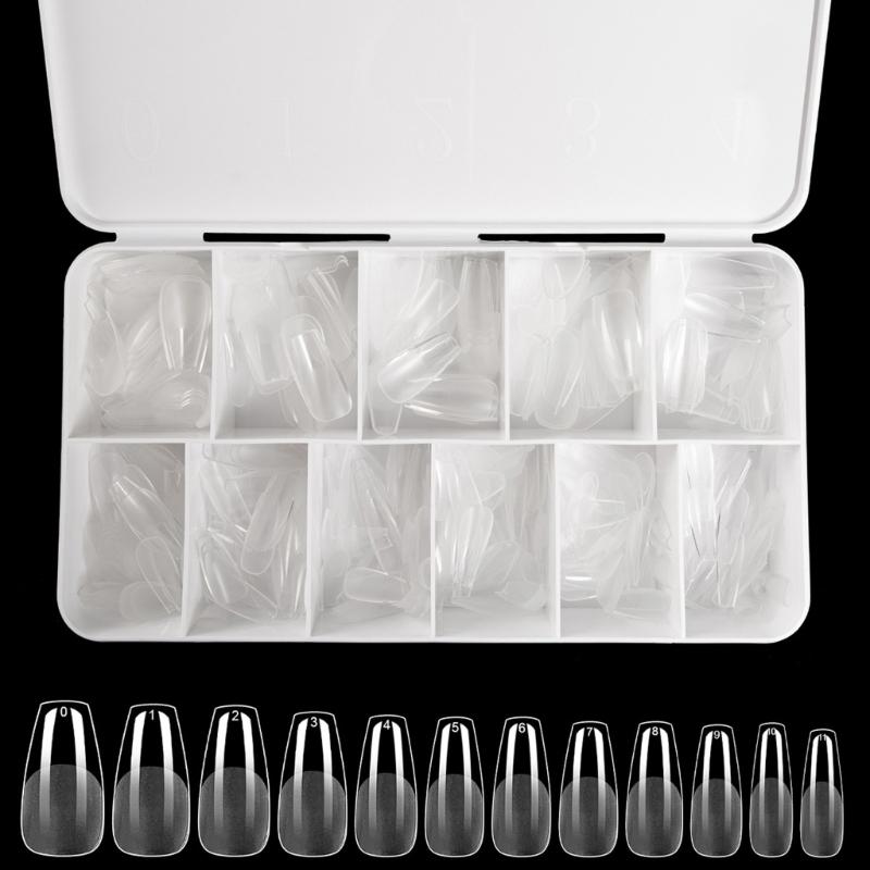 Średnie Kształt Migdała Końcówki Żelowe do Paznokci 550 SZT Wstępnie Wytrawione Przezroczyste Sztuczne Paznokcie Manicure dla Profesjonalistów i Początkujących