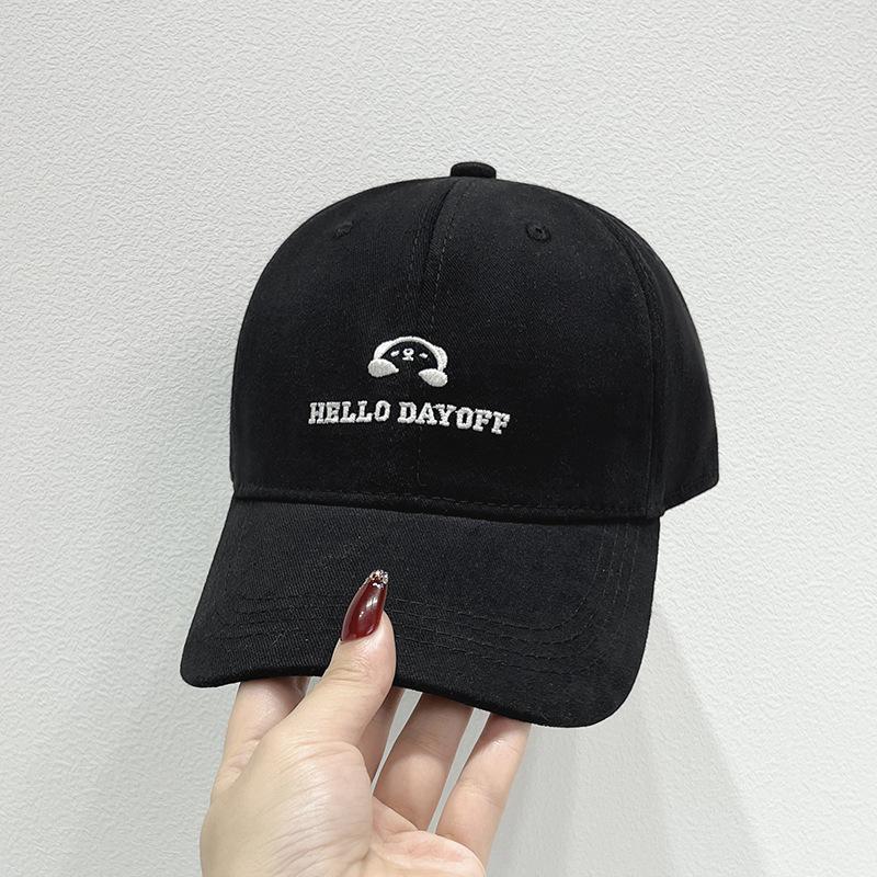 New Simple Embroidery Big Head Circumference Baseball Cap Women's Autumn and Winter Versatile Sun Hat Showing Face Small Cap Men