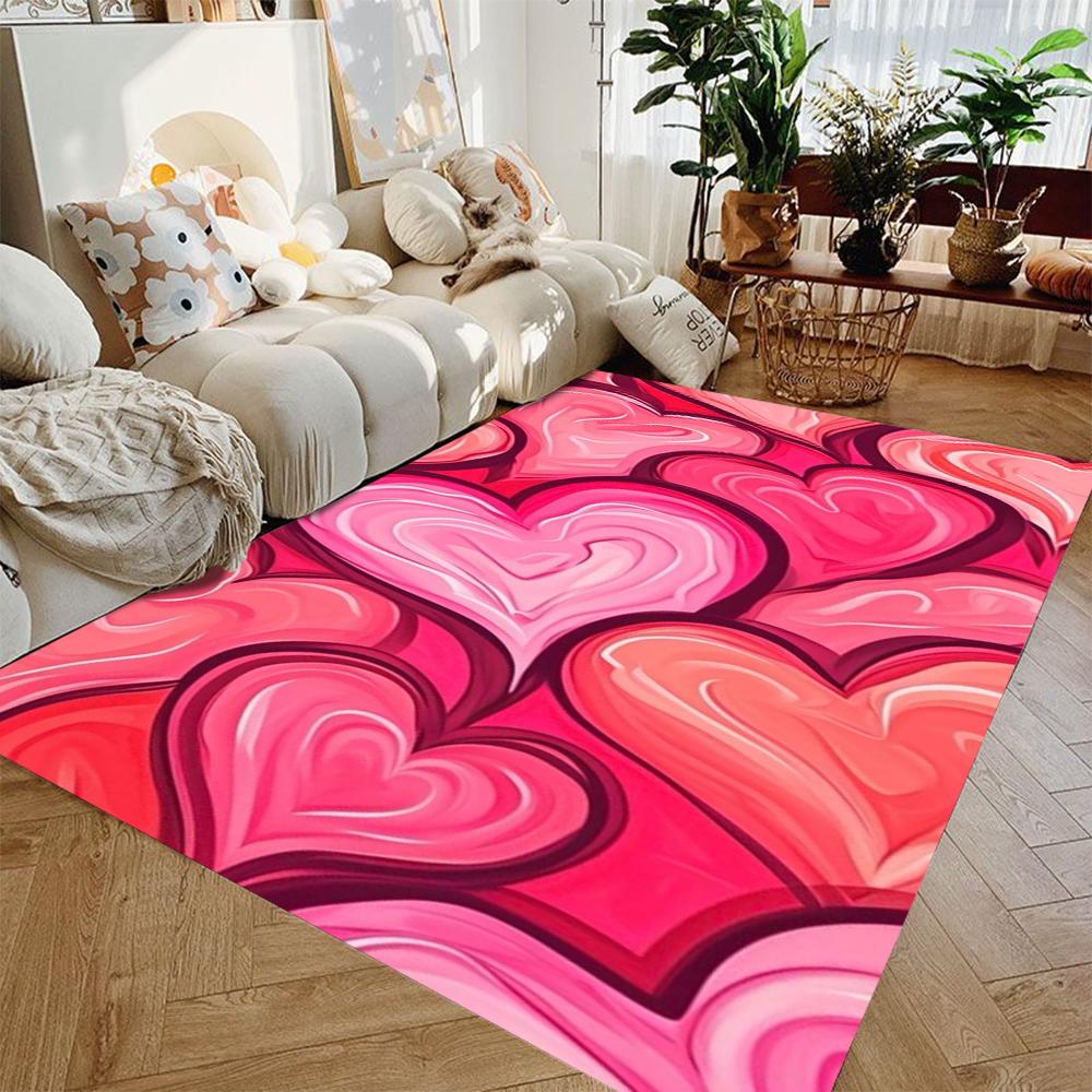 

Red Love Carpet Suitable for Anti Slip Pads in Bedrooms Living Rooms Corridors Washroom Floor Mat Living Room Decoration 40X60CM