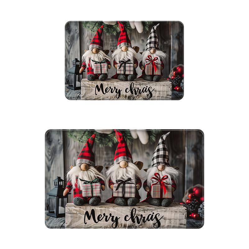 

1 шт. Подарочный коврик для ванной в виде Санта-Клауса, Рождественский декор, дверные коврики, подходящие для ванной комнаты, кухни, гостиной, домашнего декора 40x60cm серый