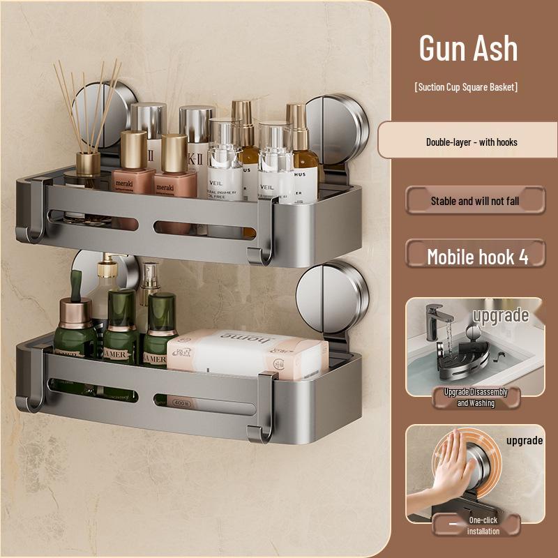 Dreieckige Saugnapf-Eckablage: Wandmontiertes Badezimmer-Aufbewahrungsregal