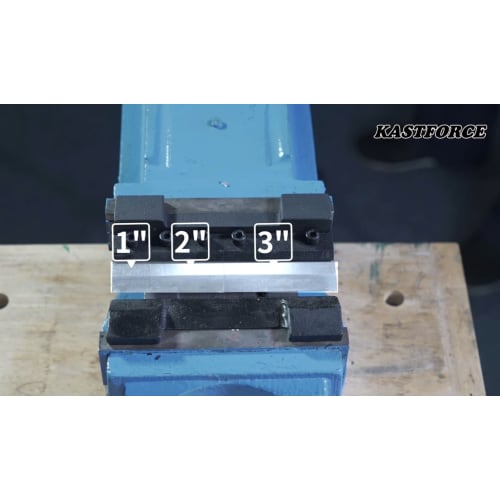 KASTFORCE KF5012 6-inch (150mm) Vise-Mounted Metal Bender with Metal Brake Attachment. Bends up to 2mm (14-gauge) mild steel and 3.17mm (1/8-inch) alu