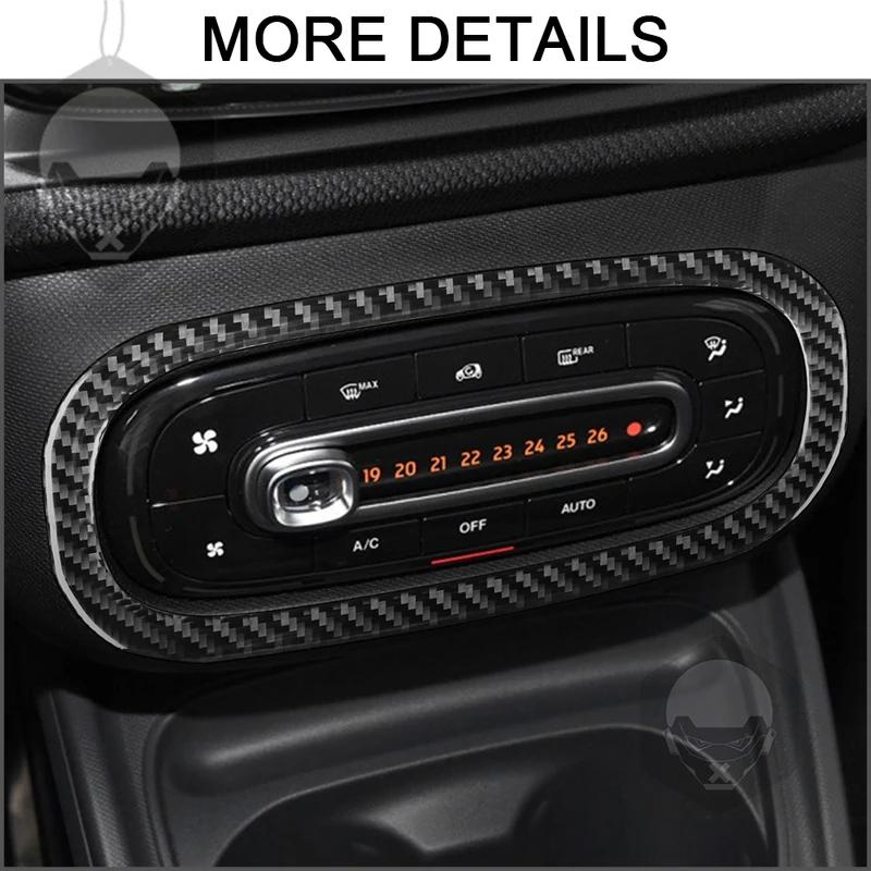 For Benz Smart 453 Fortwo 2016-2024 Carbon Fiber Air Conditioner Control Switch Frame Adjustment Trim Cover Decoration Sticker