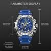 LIGE Men's Watch Multifunction Sub-Dial Silicone Strap Men's Quartz Watches