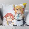 Miss Kobayashis Dragon Maid Anime Pillow Case Fashion Square Pillowcase Bedroom Sofa Room Ins Decoration Leisure