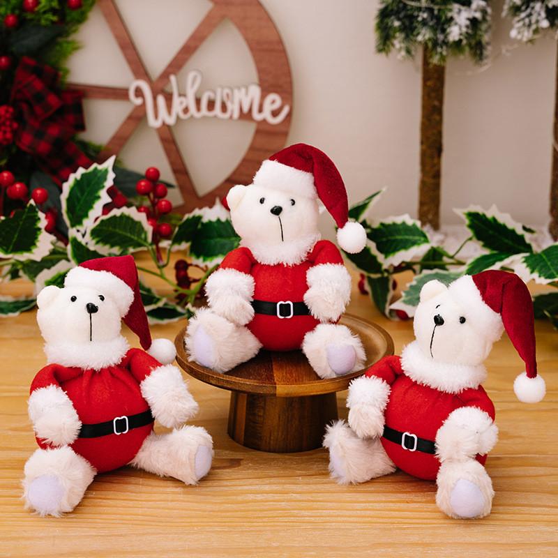 Christmas Charming Plush Bear Decoration Perfect For Holiday Kids Toys Gifts And