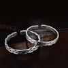 S999 Pure Silver Woven Solid Silver Bracelet Personalized Foot Silver Solid Bracelet Retro Versatile Unisex Style Couple Bracelet