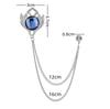 Luxury Rhinestone Tassel Chain Brooch for Men Vintage Corsage Shirt Coat Lapel Pins Elegant Wedding Party Badge Jewelry