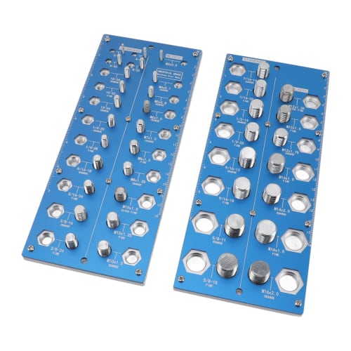Nut and Bolt Thread Checker, 38-Hole Blue Imperial Metric Aluminum Thread Identification Gauge, High-Precision Nut and Bolt Thread Checker for Repair