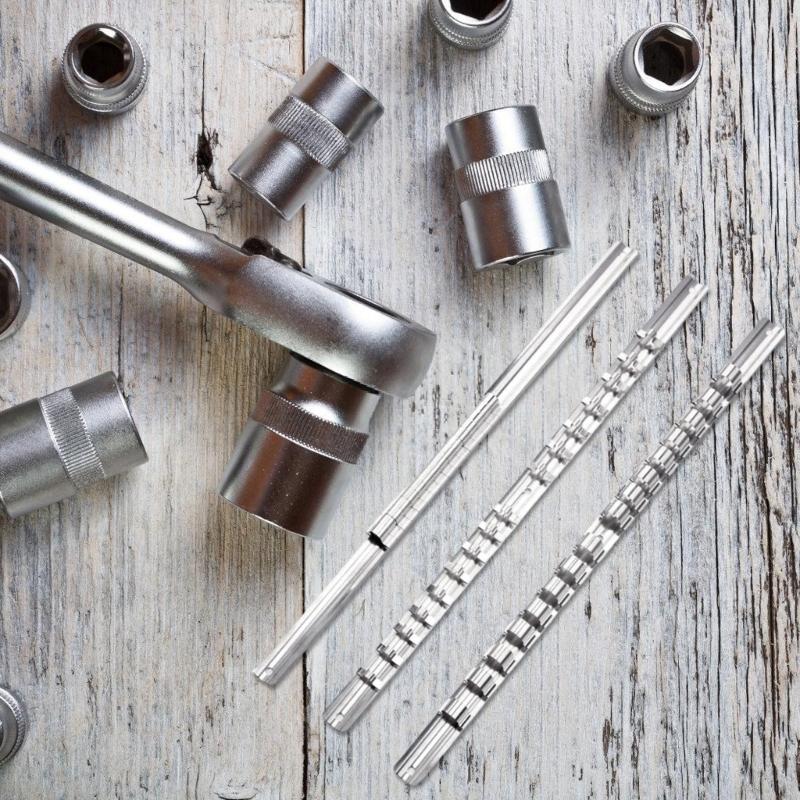 Steel Socket Rack Holder Tool Organizer Wall Mounted Socket Rail Holder Simple Installs for Garage & Workshop Storage