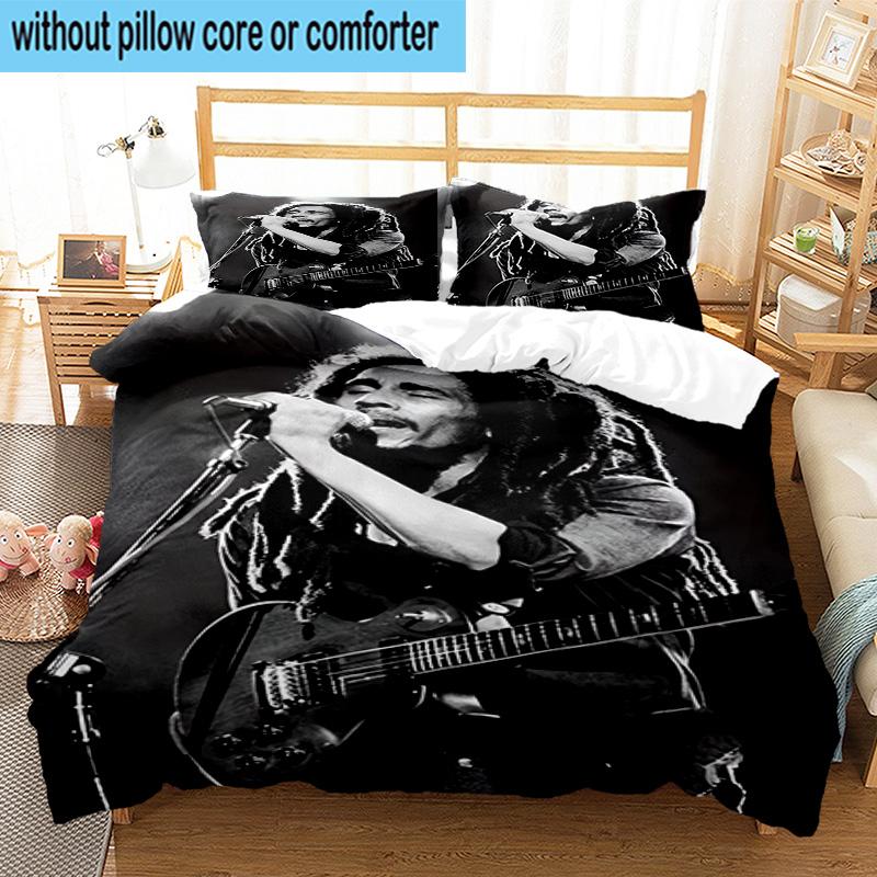 Bob Music Vibrant Art 3pcs Bedding,Including 1pc Duvet Cover And 2pcs Pillowcases Perfect for Christmas,Ideal for Bedroom, Dormitory