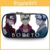 Naruto Boruto Anime Pencil Case Large Capacity Nylon Stationery Organizer For Teens And Students