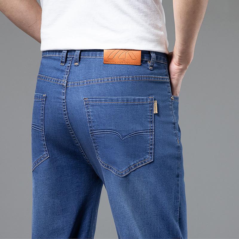

New Summer Loose Straight Stretch Light Business Jeans Men s Trousers 28