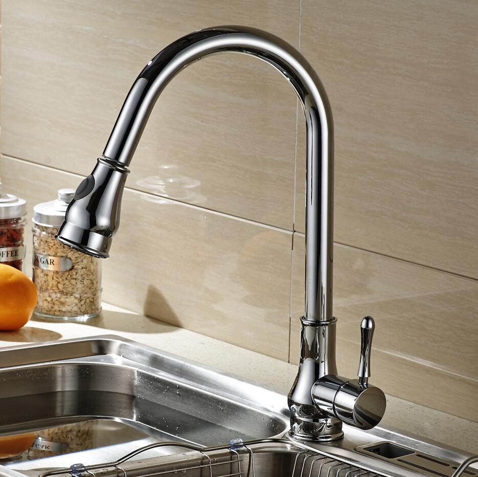 BAKALA Роскошный хромированный/черный/никелированный латунный смеситель с современной отделкой, выдвижной смеситель для кухни, монтируемый на бортик BR-9206