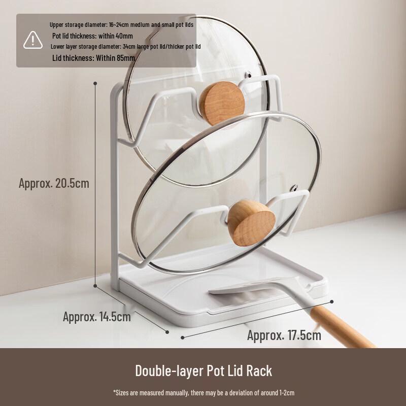 Iron & Wood Countertop Pot Lid Holder