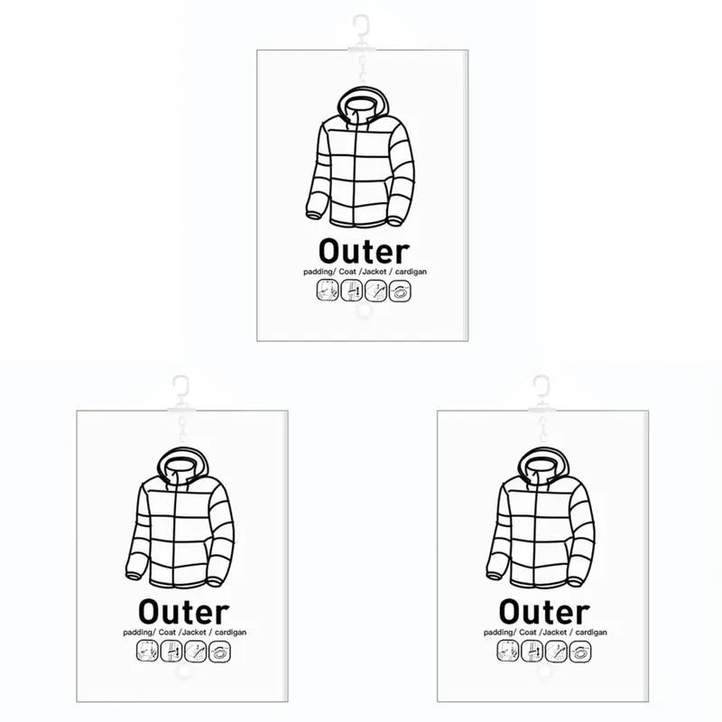 Hanging Vacuum Bags Space Saving Clothes Compression Storage Bag Reusable Empty Pump Bags Clothes Wardrobe Quilt Vacuum Pack