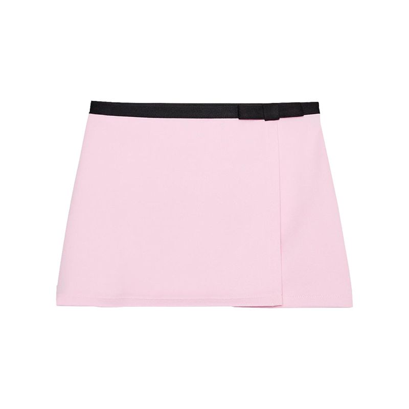 Zaprha 2025 New Arrival Fashion Tape Bowknot Decoration Contrast Color High Waist Temperament Culottes Women's Small 3644159