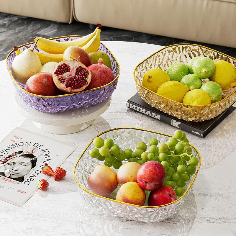 High-Value Fruit Plate Large-Capacity Household Living Room Light Luxury High-End Candy Plate Anti-Drop Snack Fruit Plate