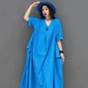 Xitao Casual V-neck Pocket Female Dress ZMY1079