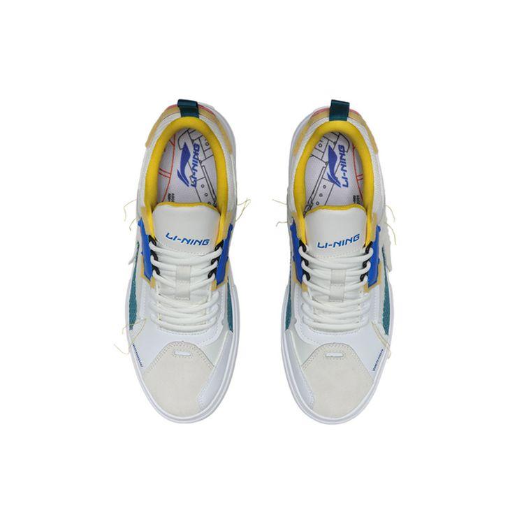 Li Ning CF Wrap Warm Non-Slip Low-Top Skate Shoes Men Sneakers White Blue AGCQ309-3