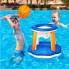 Aufblasbares Pool-Volleyballnetz-Set mit Basketballkorb, Volleyballnetz & Basketballkorb, 2-in-1 schwimmende Wasserspiele für Erwachsene, Wassersport im Hinterhof