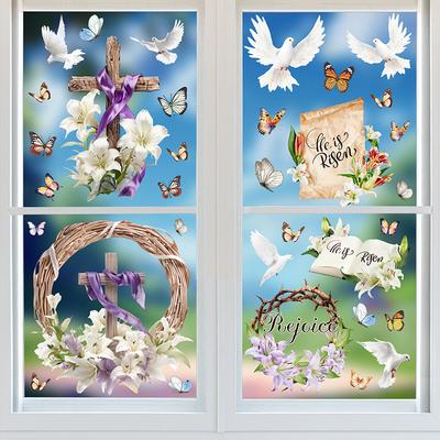 New Easter Garland Easter Egg Electrostatic Sucking Window Sticker with Nine Double-sided Visual Set