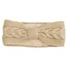 New Autumn Winter Keep Warm Headband Velvet Yarn Headband, Bow Headband Knitted Hair Accessories Fashion Beige Headband