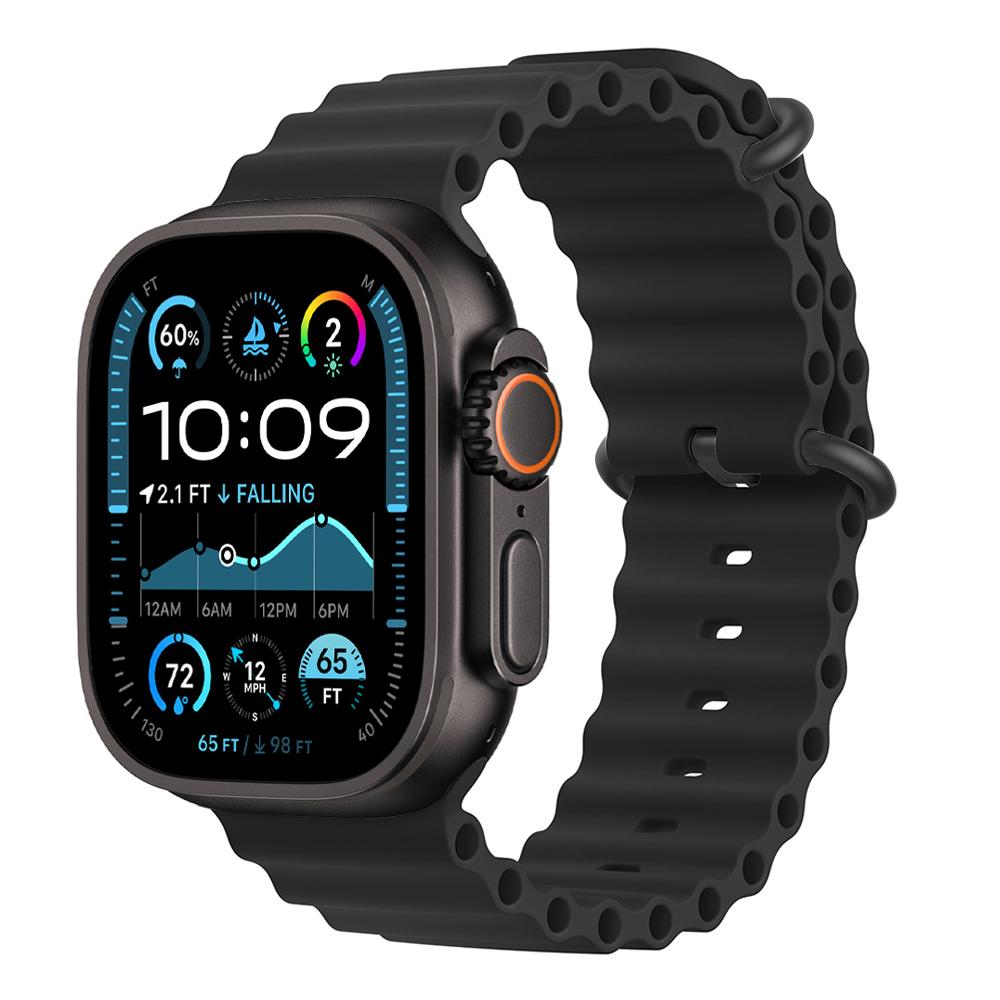 

Ремешок Ocean для Apple Watch Ultra 2 Band 49 мм 44 мм 40 мм 45 мм 41 мм 42 мм 46 мм 38 мм силиконовый браслет iWatch Series 10 9 SE 8 7 6 5 42mm 44mm 45mm чёрный