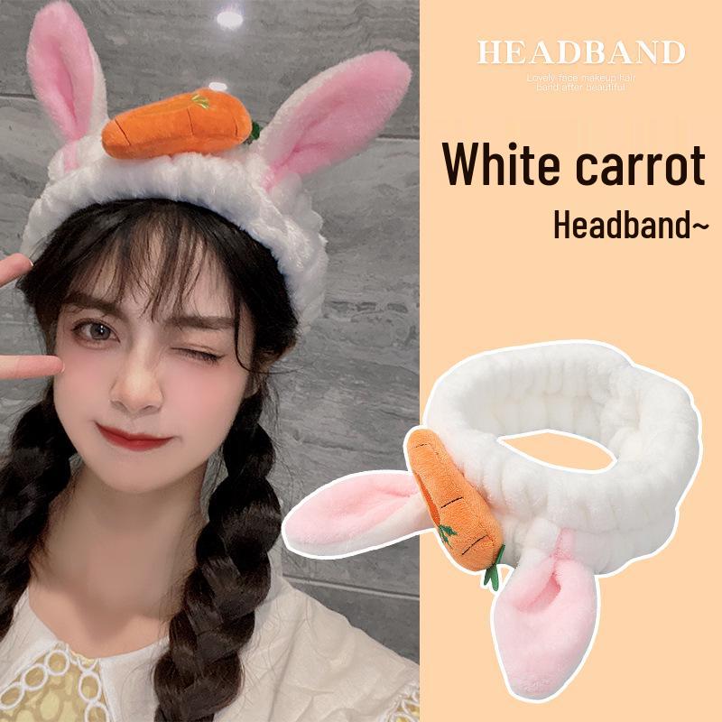 2024 Cute Cartoon Plush Headband for Women - Makeup, Hair Clip & Tie