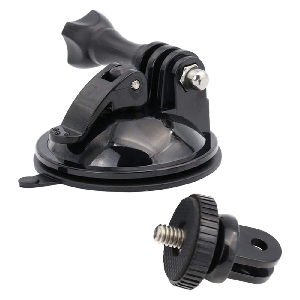 

EXSHOW Car Windshield Mount for Hero Outdoor Sports Camera Holder with Camera Screw Connector Compatible with All Cameras 1/4 чорний
