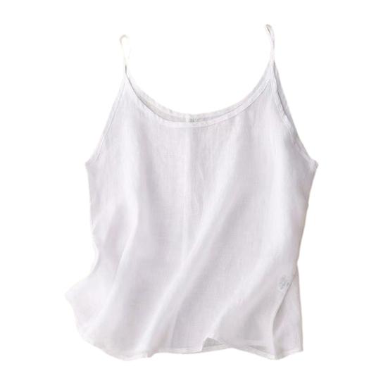 

Women Tops Spaghetti Strap Sleeveless Pure Color Camisole Loose Fit Casual Basic Summer Layering Shirt Daily Wear M