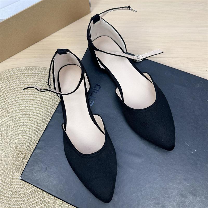 Fashion Flat Shoes for Women's Spring and Autumn Plus Size Pointed Sandals Women's 41-43 French Work Shoes Ladies Loafers Women