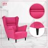 Zoja Scandinavian Family Furniture Wing Chair Fuchsia Magenta Pink Comfortable