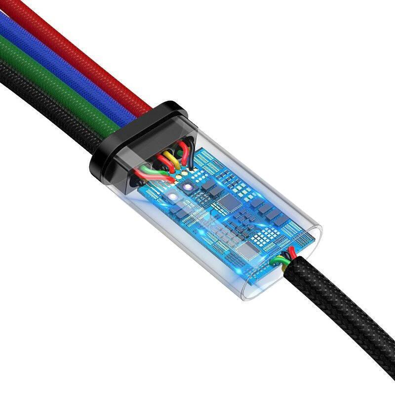 Kabel USB Baseus Snabb 4-i-1 2xUSB-C / Lightning / Micro 3,5A 1,2M (Svart)