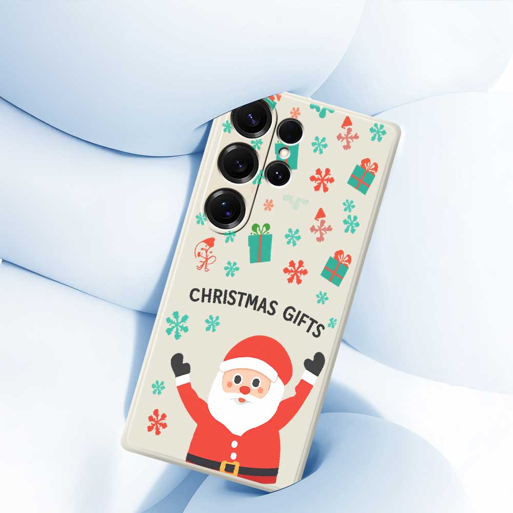 For Samsung Galaxy S25 Ultra Case Christmas Gifts Pattern Printing Straight Edge TPU Phone Back Cover