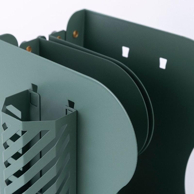 Decorative Adjustable Bookends for Heavy Books Anti-Slip Metal Book Stoppers Holders for Bookcase Bookshelves