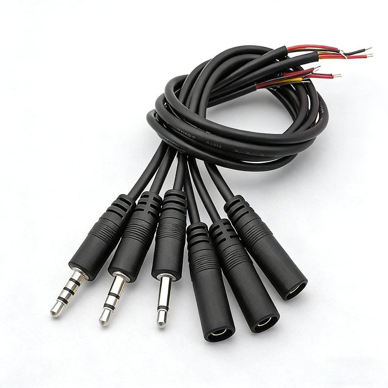3Set 25/30cm 2.5mm 3.5MM 2/3/4 Core 2pole 3pole 4pole Mono Stereo Male Female Audio Extension Cable Headset Aux Connector