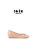 Sheepskin~ The same inner height increase leather square head bow commuter ballet shoes women's flat shoes