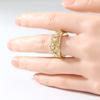 Aesthetic Inlaid Imitation Pearl Flower Women's Ring Vintage Gold Color Hand Carving Daily Wear Party Jewelry Anniversary Gift