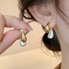 Frech 14K Gold Plated Stud Earrings for Women Vintage Teardrop Earring Jewelry Gifts