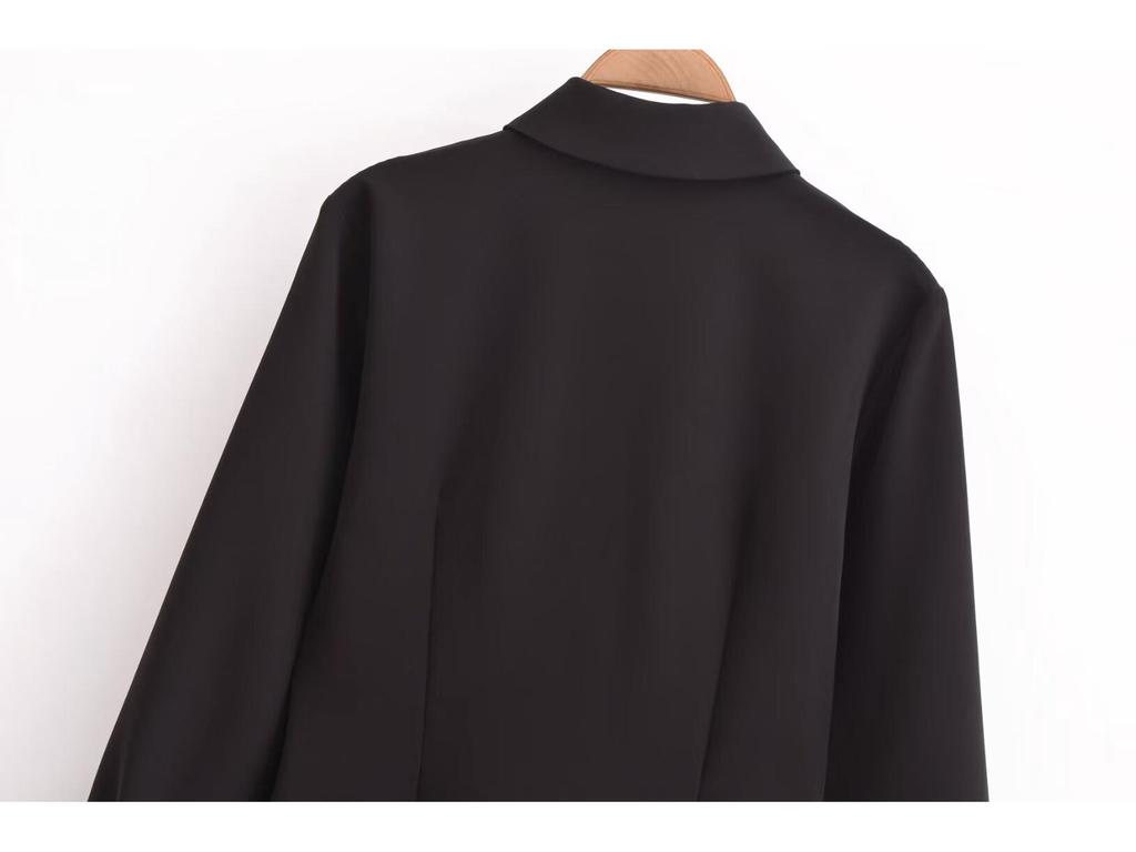 Women's 2024 Autumn European & American Style Slimming Crepe Mini Dress