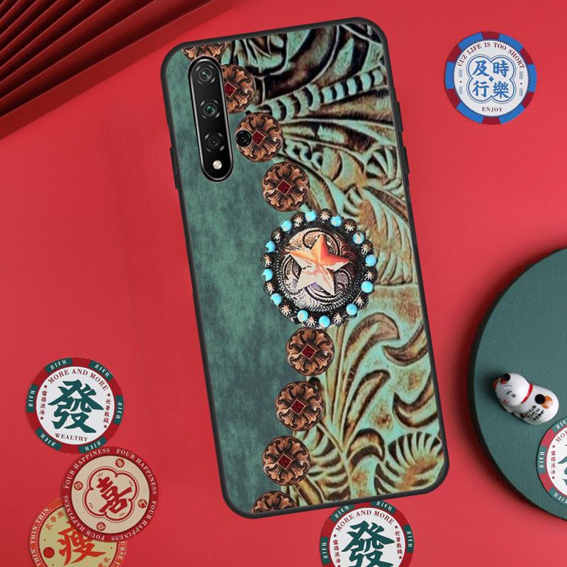Western Cowgirl Cowboy Boots Cowhide For Huawei Nova Y73 Y72 Y90 Y70 Y60 Y91 Y61 12s 12i 11i 9 10 SE P40 Lite P60 P30 Pro Case