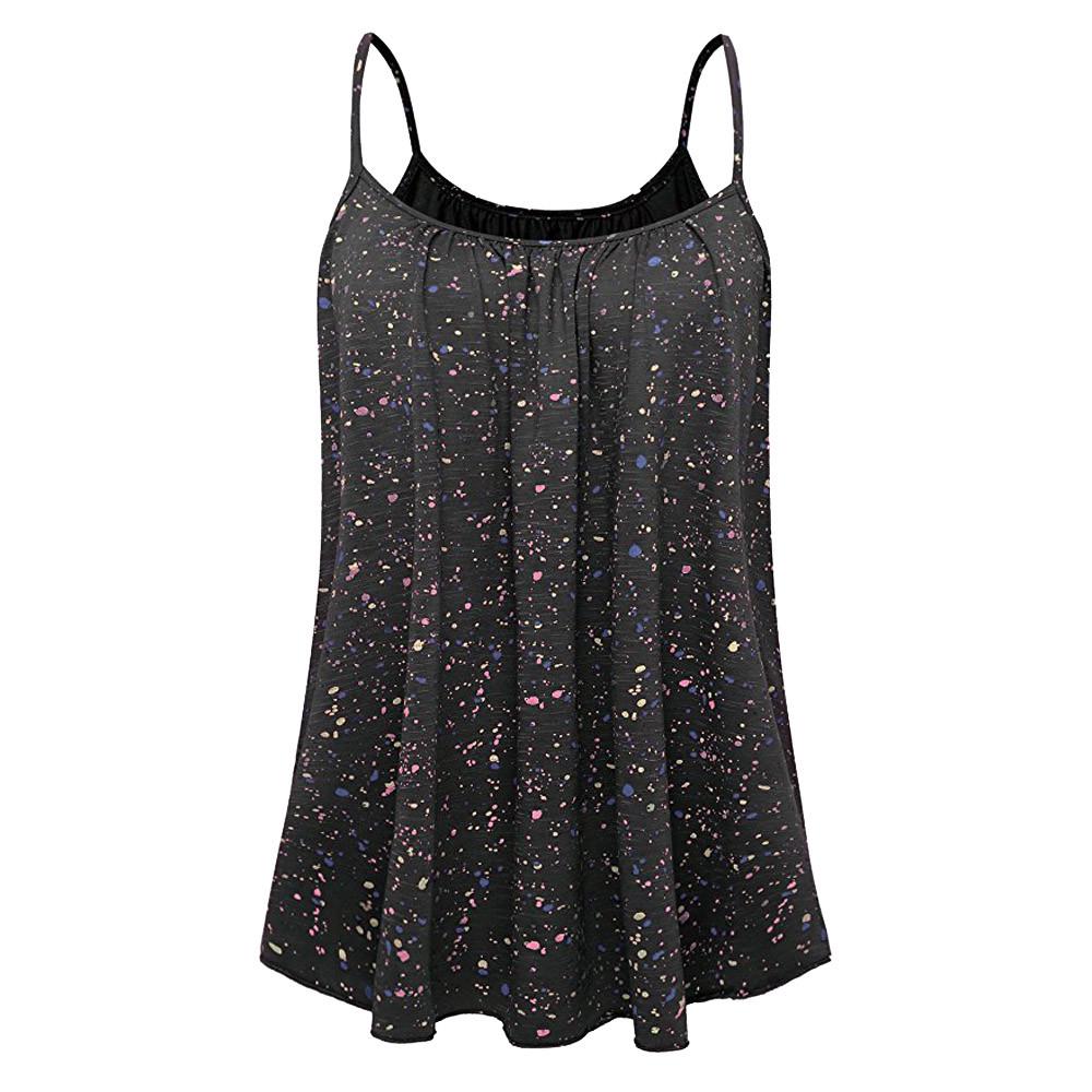 Women Summer Printed Sleeveless Vest Blouse Tank Tops Camis Clothes 