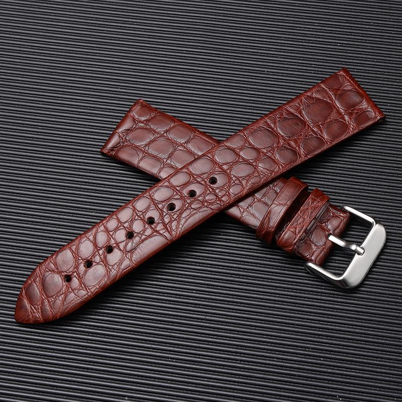 Handmade American Alligator Strap, 19 20 21 22MM Black Soft Genuine Leather Watchband Vintage Men's Bracelet Premium Leather
